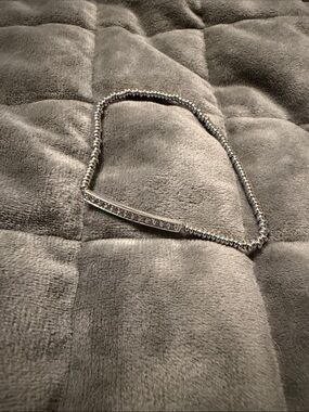 Kendra Scott Silver Beaded Bar Bracelet with Cubic Zirconia